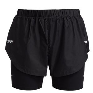Off-White brand shorts with biker shorts attached